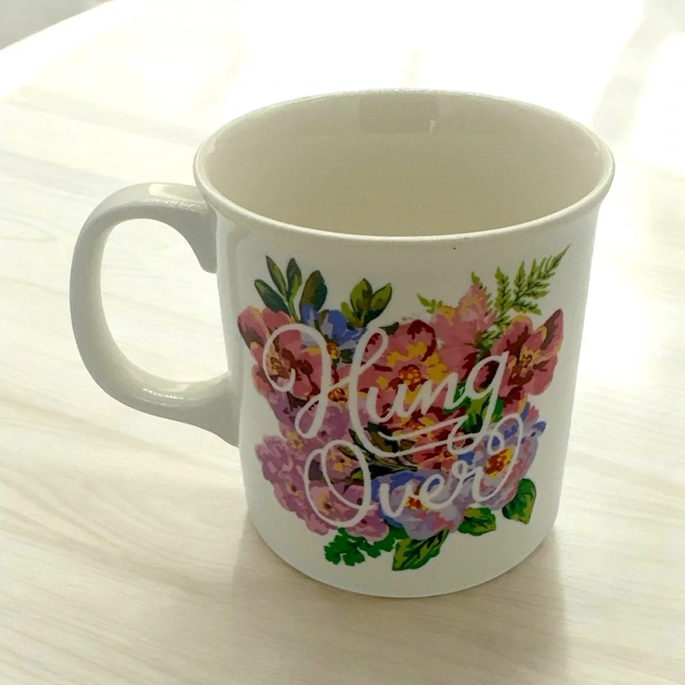 FRED‎ Muggin’ Out Floral Hungover Porcelain Coffee Mug Funny 16 oz Coffee Mug